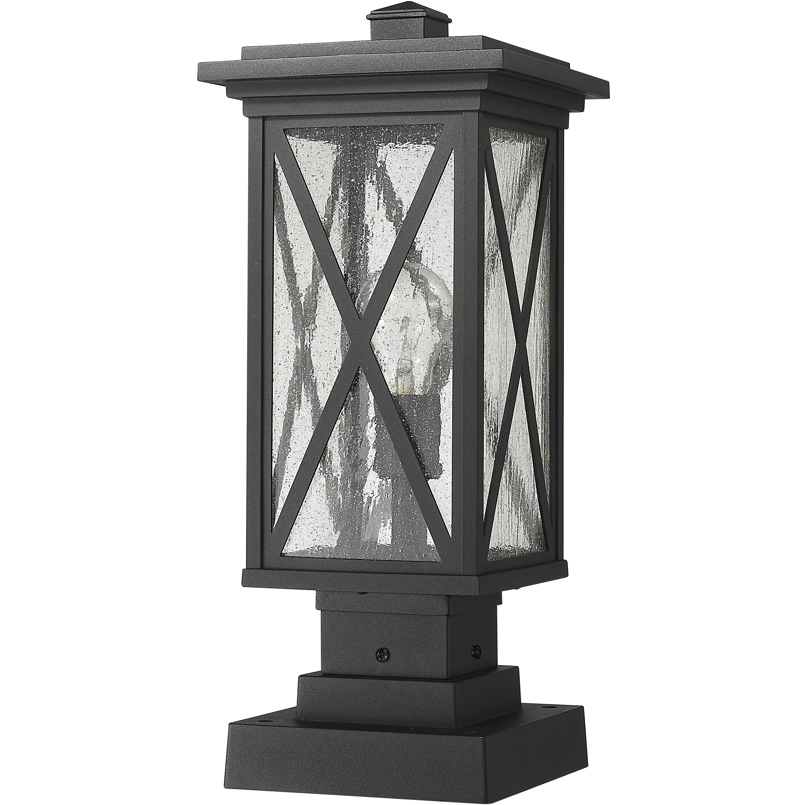 Brookside 1 Light 18.25 inch Black Outdoor Pier Mounted Fixture