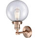 Franklin Restoration Large Beacon 1 Light 8 inch Antique Copper Sconce Wall Light in Seedy Glass, Franklin Restoration