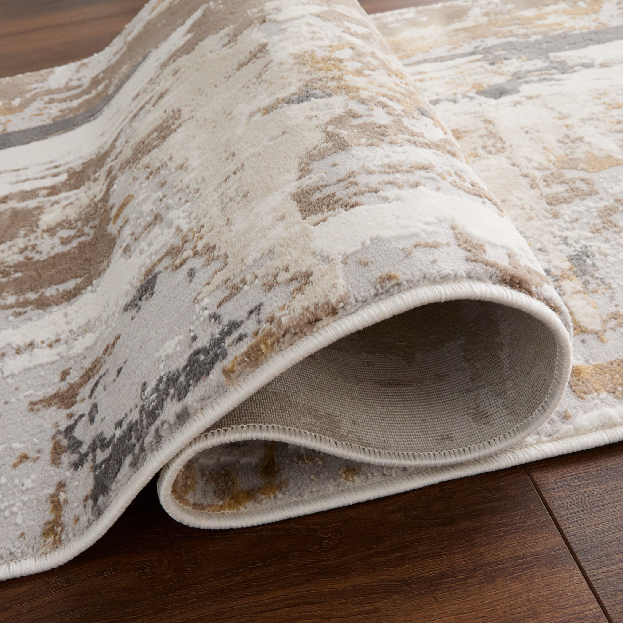 Veleka Gray and Gold Indoor Rug