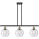 Ballston Athens LED 36 inch Black Antique Brass Island Light Ceiling Light in Seedy Glass, Ballston