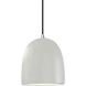 Radiance Collection 1 Light 9 inch Polished Chrome and Matte White and Black Pendant Ceiling Light