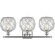 Ballston Farmhouse Rope 3 Light 26 inch Brushed Satin Nickel Bath Vanity Light Wall Light in Clear Glass with White Rope, Ballston