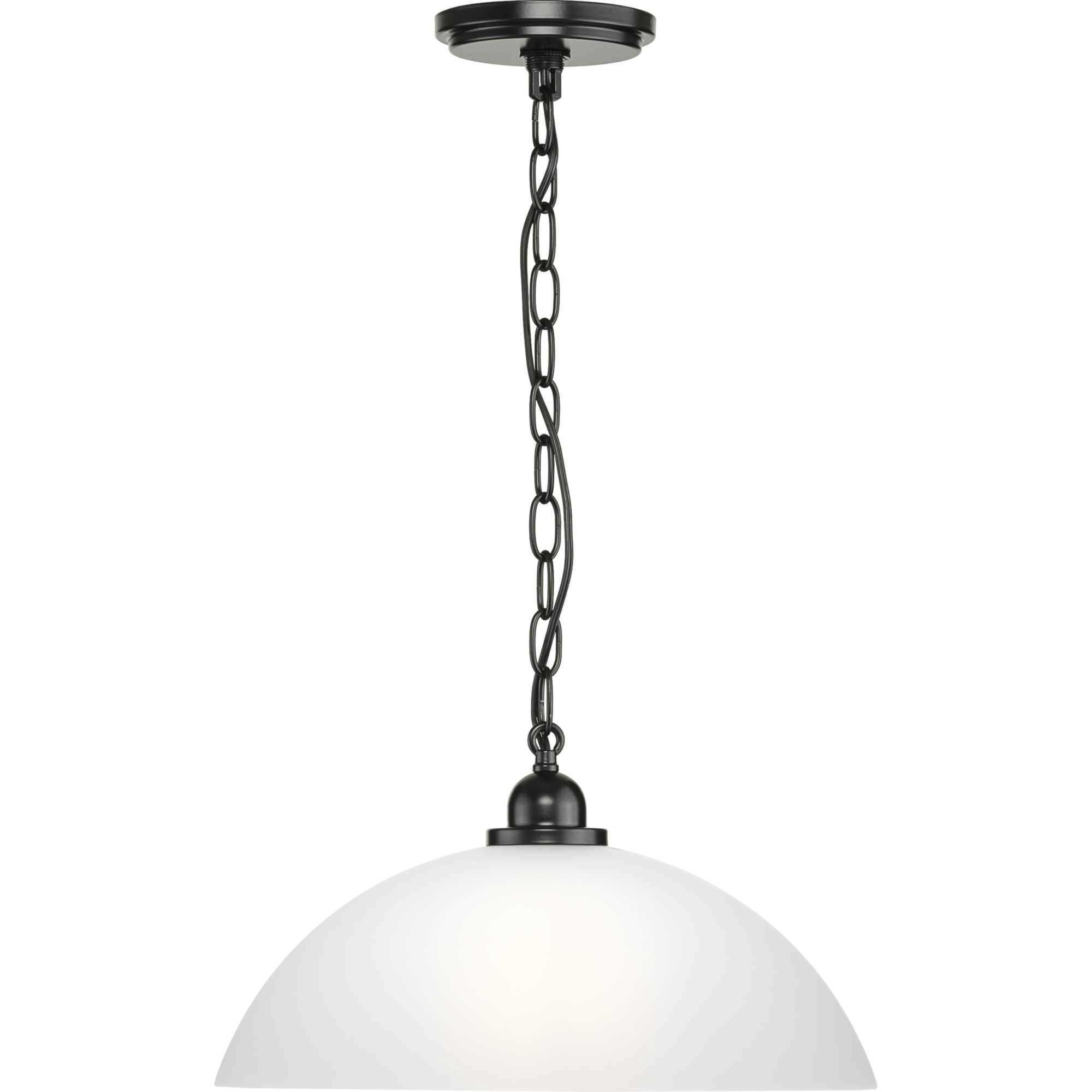 Classic Dome Pendant 1 Light 15 inch Matte Black Pendant Ceiling Light