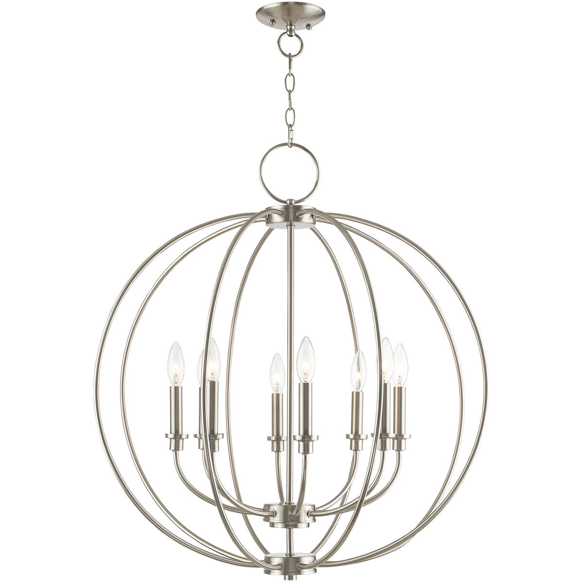 Milania 8 Light 28 inch Brushed Nickel Chandelier Ceiling Light