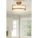 Harper 3 Light 18 inch Heritage Brass Indoor Semi-Flush Mount Ceiling Light in White