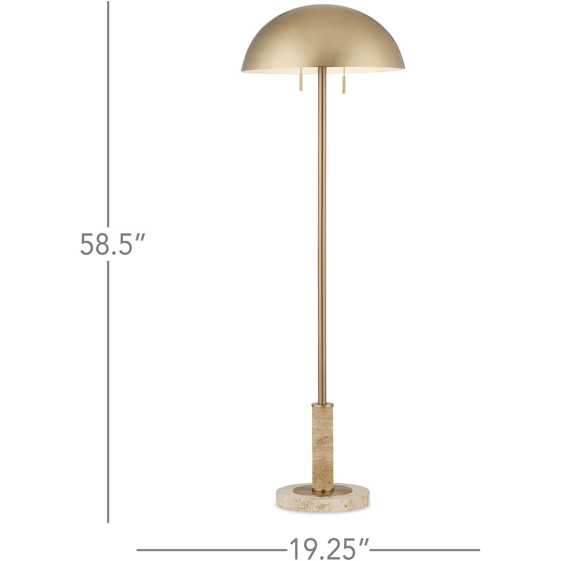 Miles 58.5 inch 7 watt Brass/Natural Floor Lamp Portable Light
