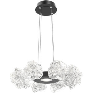Blossom LED 23.9 inch Matte Black Chandelier Ceiling Light in 3000K LED, Radial Ring