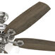 Builder 52 inch Brushed Nickel with Light Gray Oak/Warm Grey Oak Blades Ceiling Fan