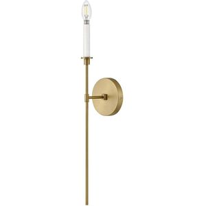 Hux 1 Light 5.25 inch Lacquered Brass with Warm White Sconce Wall Light