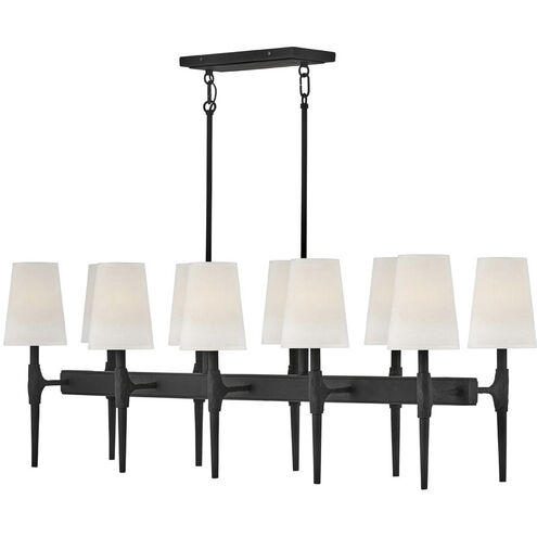 Beaumont 10 Light 48 inch Black Indoor Linear Chandelier Ceiling Light