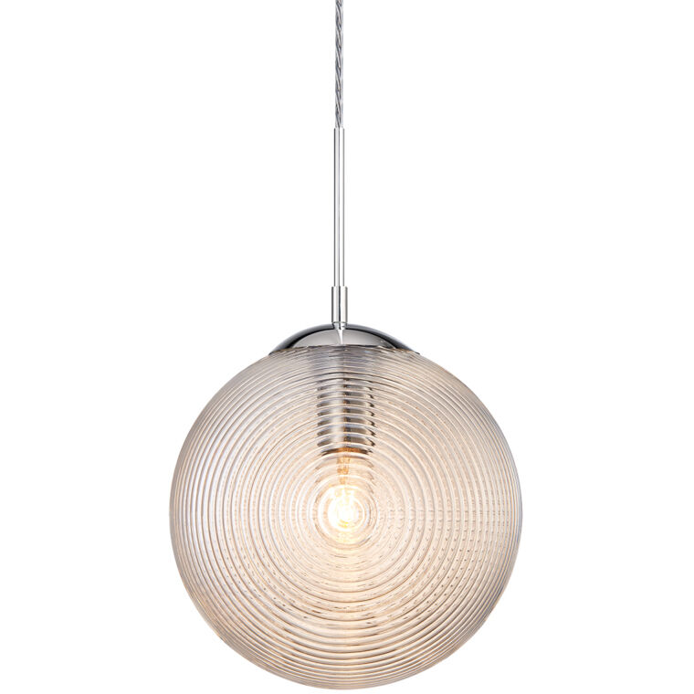 Maruna 1 Light 9 inch Chrome and Cognac Glass Pendant Ceiling Light
