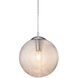 Maruna 1 Light 9 inch Chrome and Cognac Glass Pendant Ceiling Light