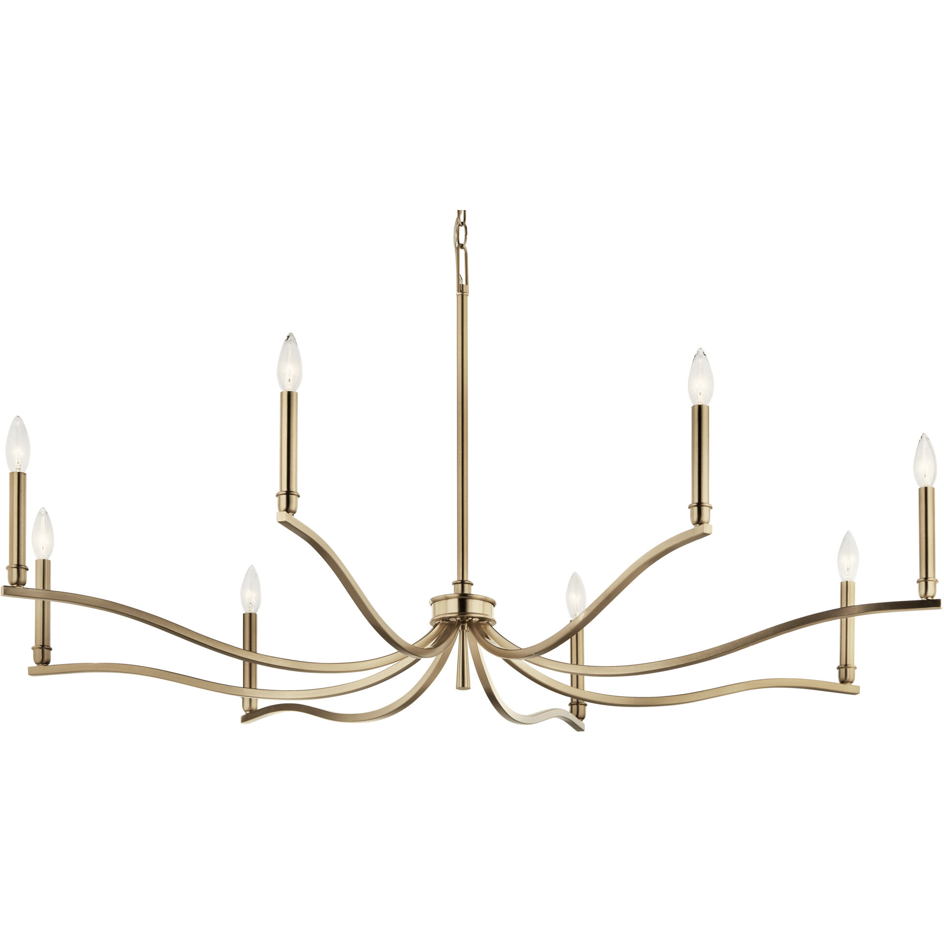 Malene 8 Light Champagne Bronze Chandelier Ceiling Light, 1 Tier Large