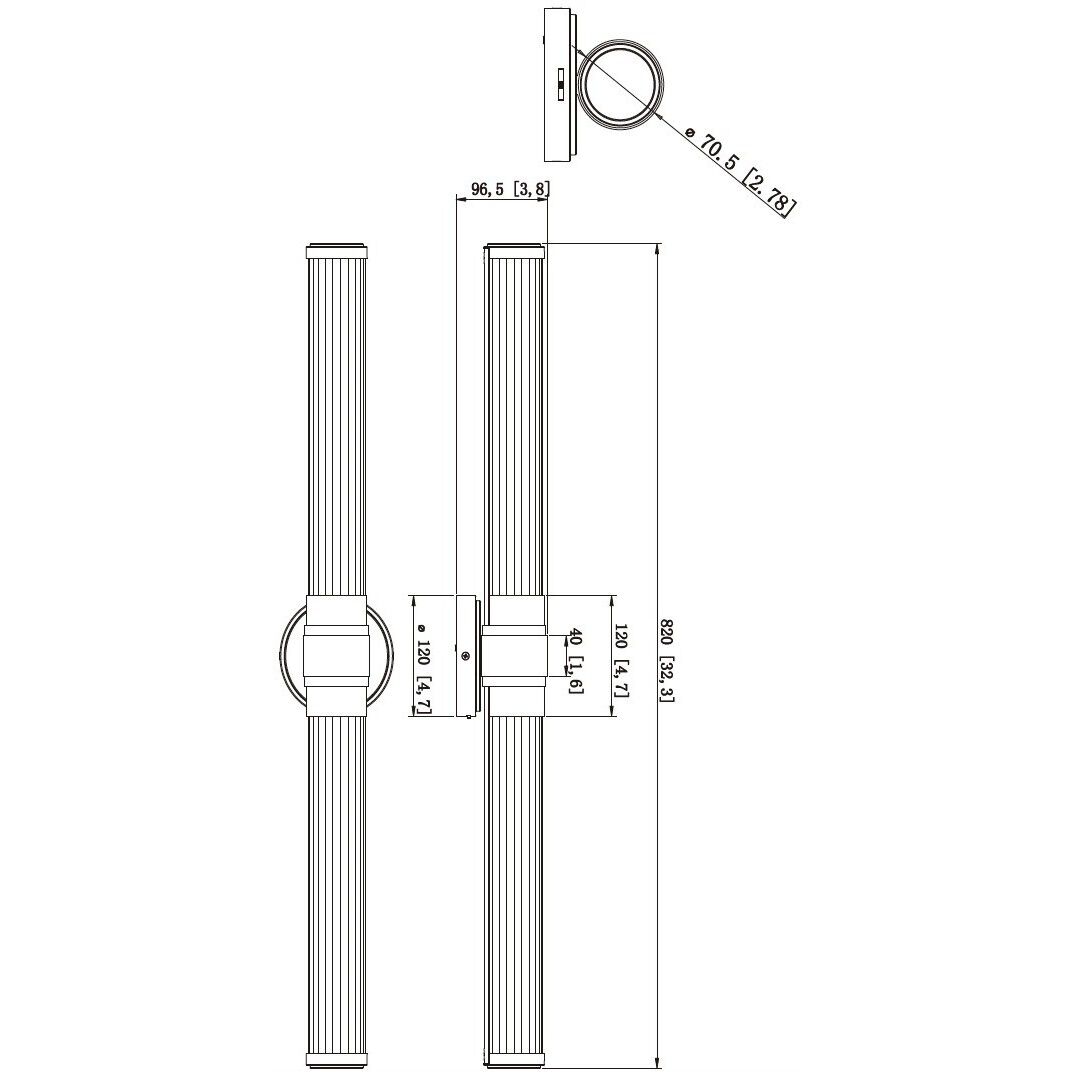Warwick LED 32.5 inch Brushed Nickel Bath Vanity Wall Light