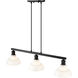 Yep Carver Island Light Ceiling Light in Matte Black, Vintage Milk Glass