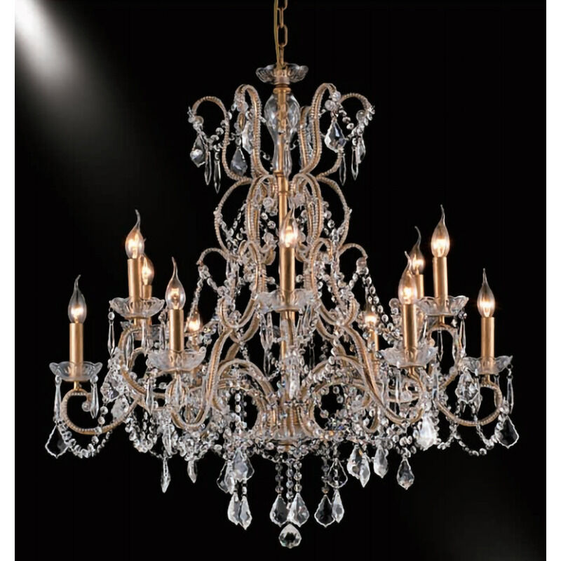 A25 Series 40 inch Antique Gold Metal Chandelier Ceiling Light, Gold Frame