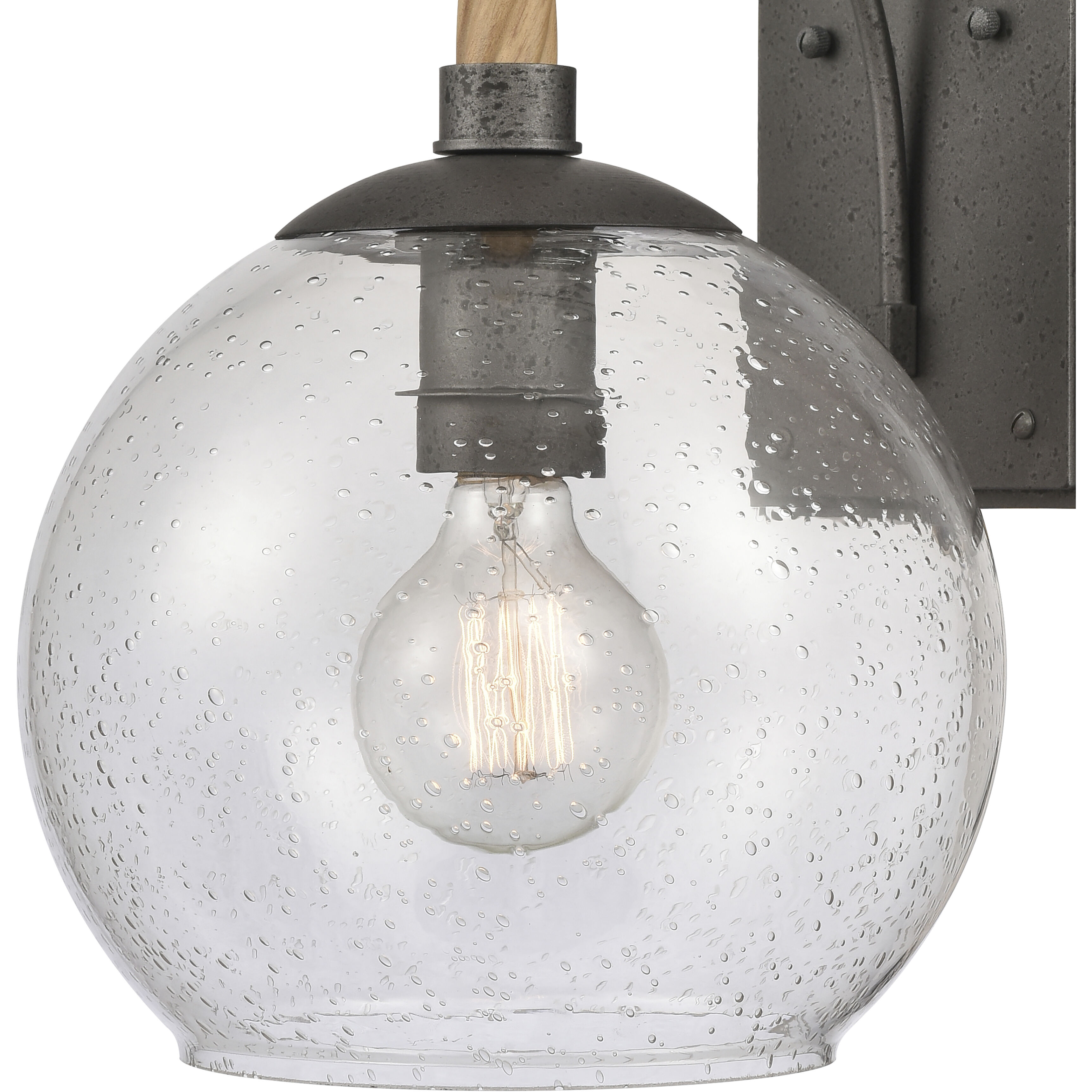 Orlando 1 Light 15.5 inch Iron with Natural Outdoor Wall Sconce