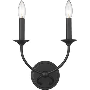 Arabella 2 Light 10 inch Matte Black Wall Sconce Wall Light