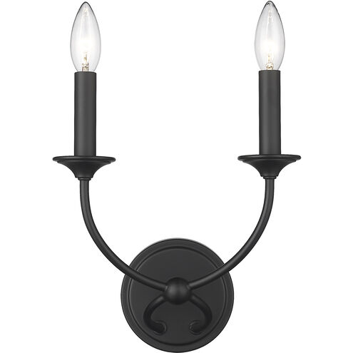 Arabella 2 Light 10 inch Matte Black Wall Sconce Wall Light