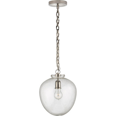 Thomas O'Brien Katie2 1 Light 10.5 inch Polished Nickel Acorn Pendant Ceiling Light in Seeded Glass