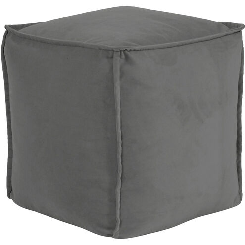 Pouf 18 inch Bella Pewter Square Ottoman with Cover