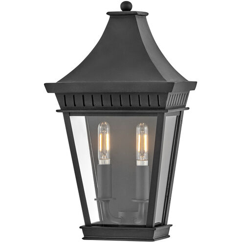 Heritage Chapel Hill 2 Light 15.5 inch Museum Black Outdoor Wall Mount