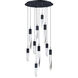 Quartz LED 20 inch Black Multi-Light Pendant Ceiling Light