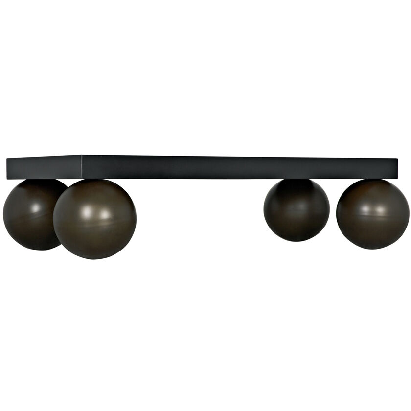 Cosmo 70 X 38.5 inch Matte Black and Aged Brass Coffee Table