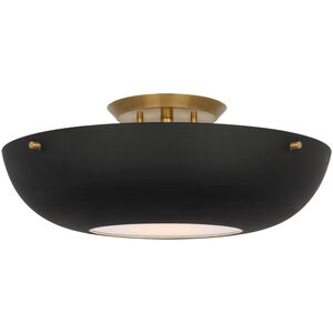 AERIN Valencia LED 16.5 inch Hand-Rubbed Antique Brass Flush Mount Ceiling Light in Black