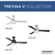 Trevina V 52 inch Matte Black with Matte Black/Distressed Ebony Blades Ceiling Fan