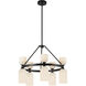 Alora Mood Nelly 10 Light 25.88 inch Matte Black/Glossy Ribbed Opal Glass Chandelier Ceiling Light in Glossy Opal Ribbed Glass Shade