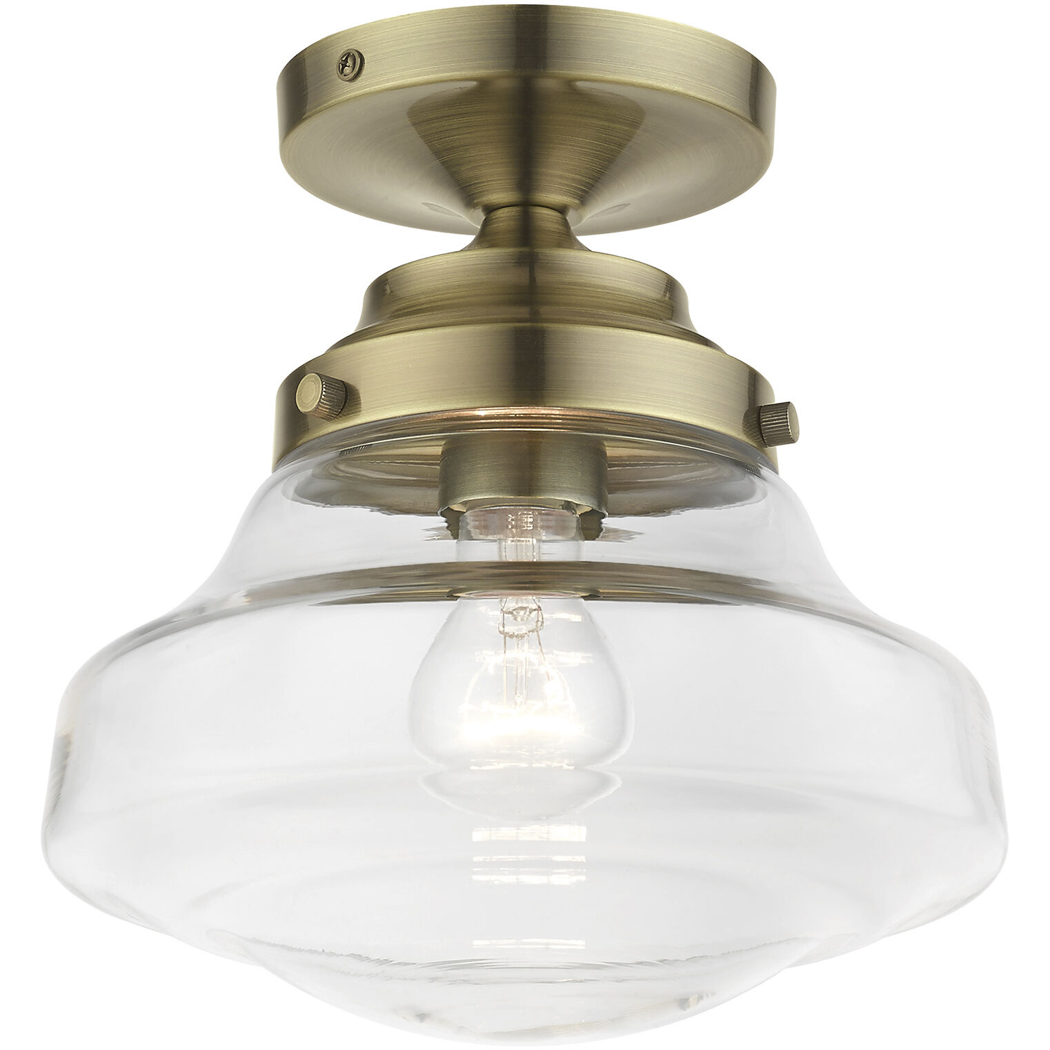 Avondale 1 Light 9 inch Antique Brass Semi-Flush Ceiling Light