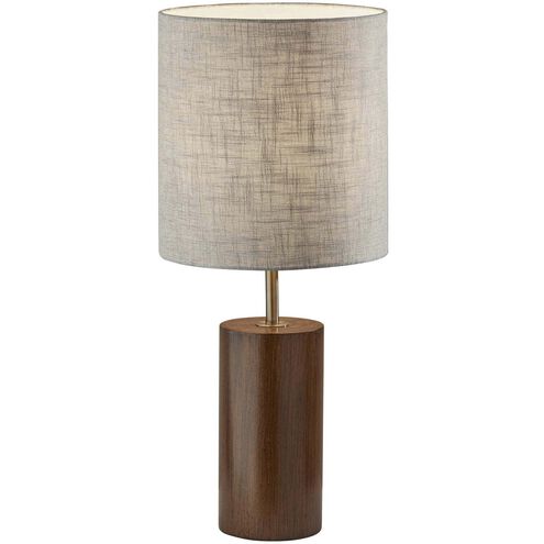 Dean 31 inch 100.00 watt Walnut Poplar Wood with Antique Brass Accent Table Lamp Portable Light