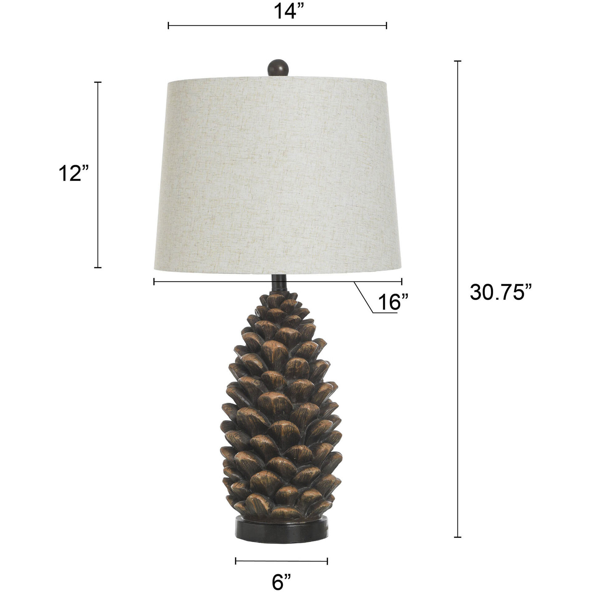 Roanoke 30.75 inch 150 watt Roanoke Brown and Heathered Cream Table Lamp Portable Light