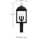 Nelson 3 Light 21.5 inch Black Outdoor Post Lantern