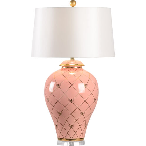 Shayla Copas 33 inch 100.00 watt Coral Glaze/Metallic Gold/Clear Table Lamp Portable Light