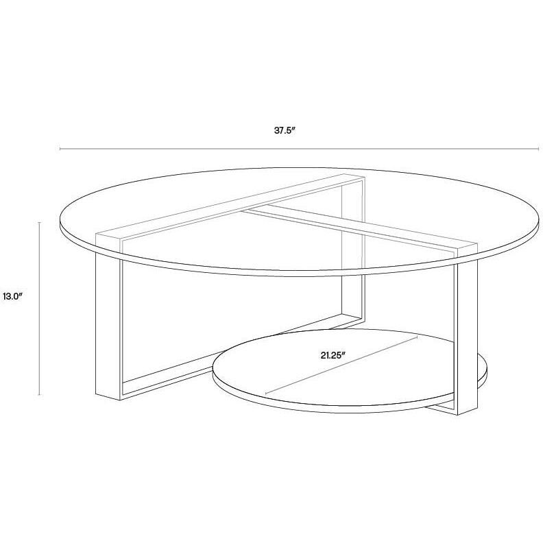 Maldini 37.5 X 13 inch Grey / Antique Brass Coffee Table
