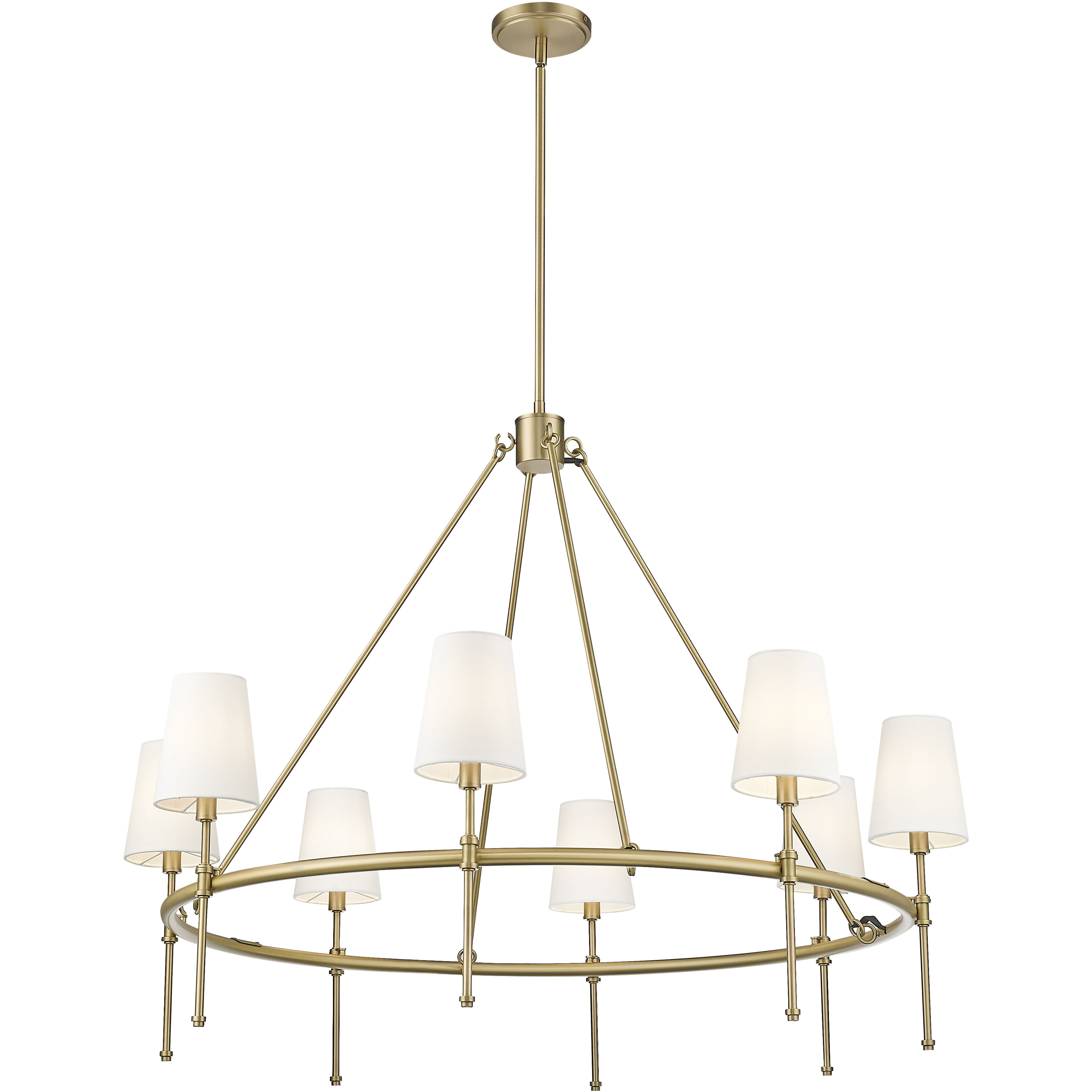 Adorra 8 Light 40 inch Vintage Brass Chandelier Ceiling Light