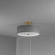 Everly 3 Light 14.25 inch Aged Brass with Grey Semi-Flush Mount Ceiling Light