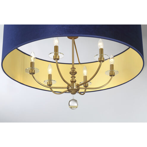 Van Noord 6 Light 32 inch Oxidized Aged Brass Pendant Ceiling Light