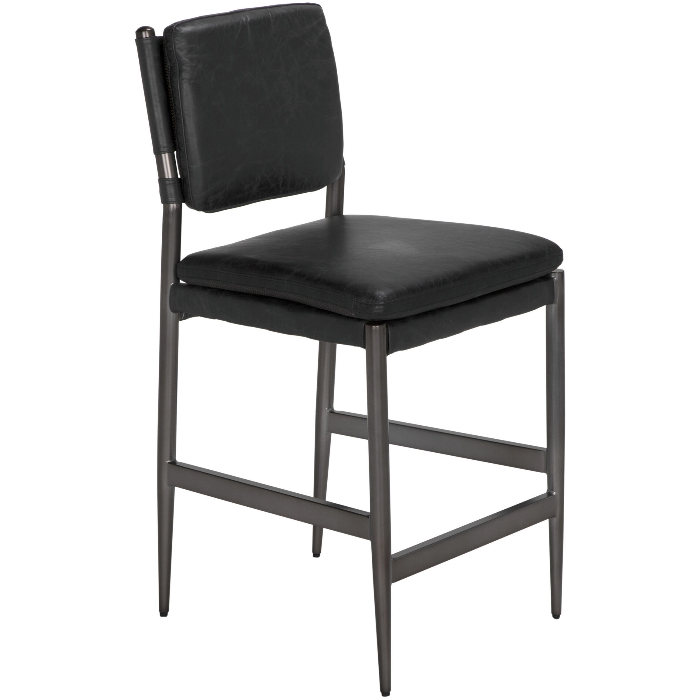 Astor 40.5 inch Steel Gray Powder Coat and Ebony Black Counter Chair