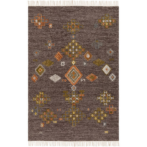 Zanafi 60 X 36 inch Dark Brown/Khaki/Medium Gray/Olive/Peach Rugs in 3 x 5, Rectangle
