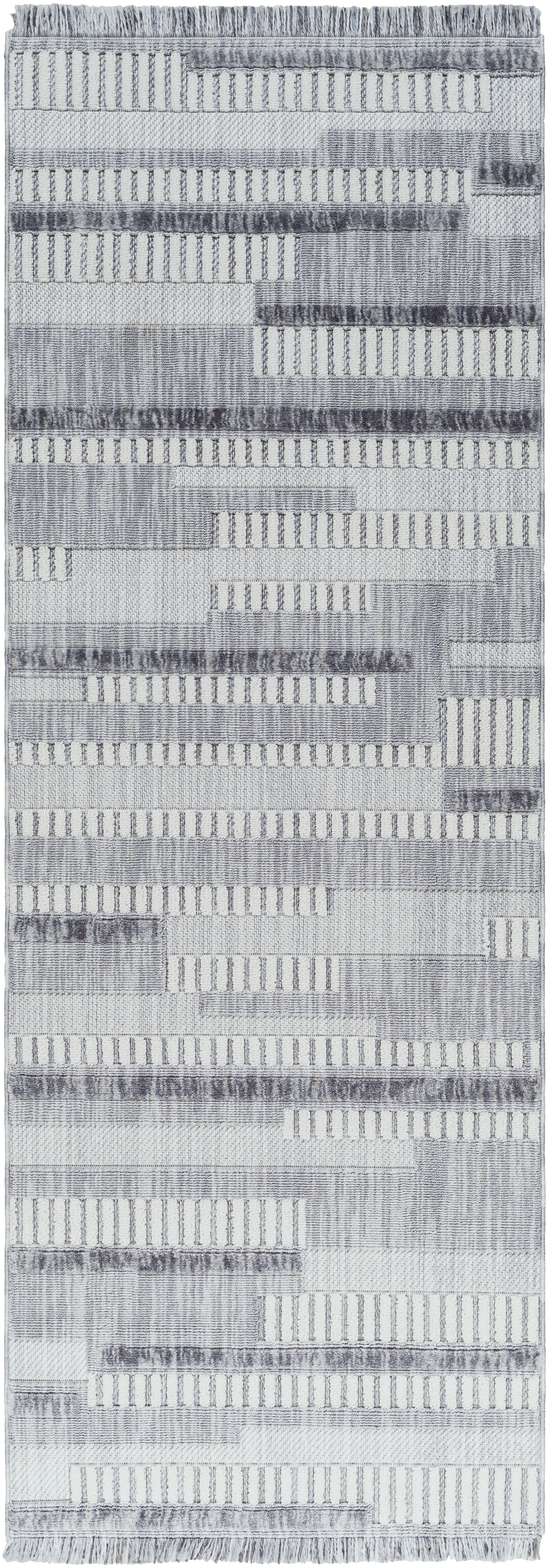 Broadway 87 X 31 inch Light Grey Rug, Runner