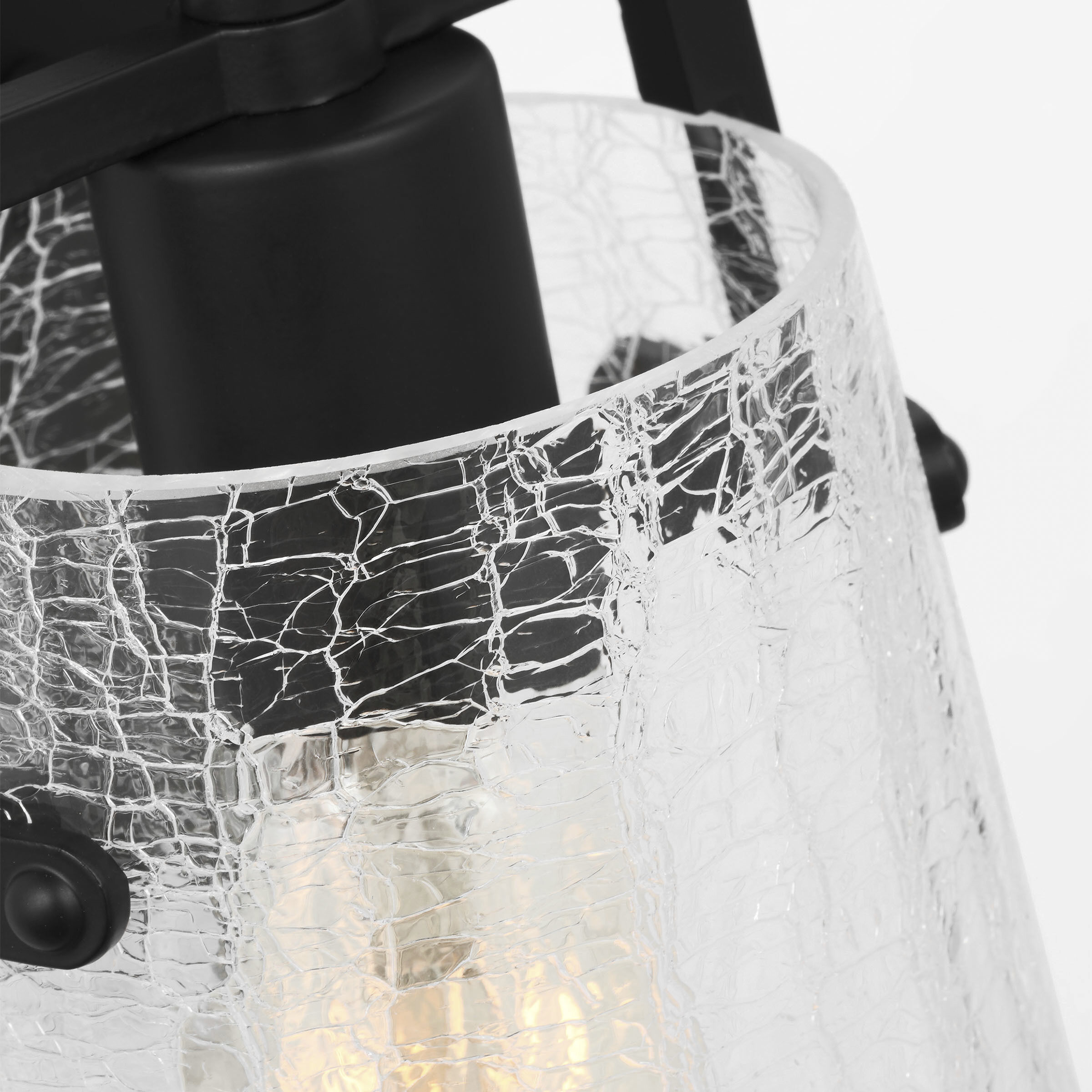 Drew & Jonathan Crofton 1 Light 5.25 inch Midnight Black Sconce Wall Light in Clear Crackle Glass, Small
