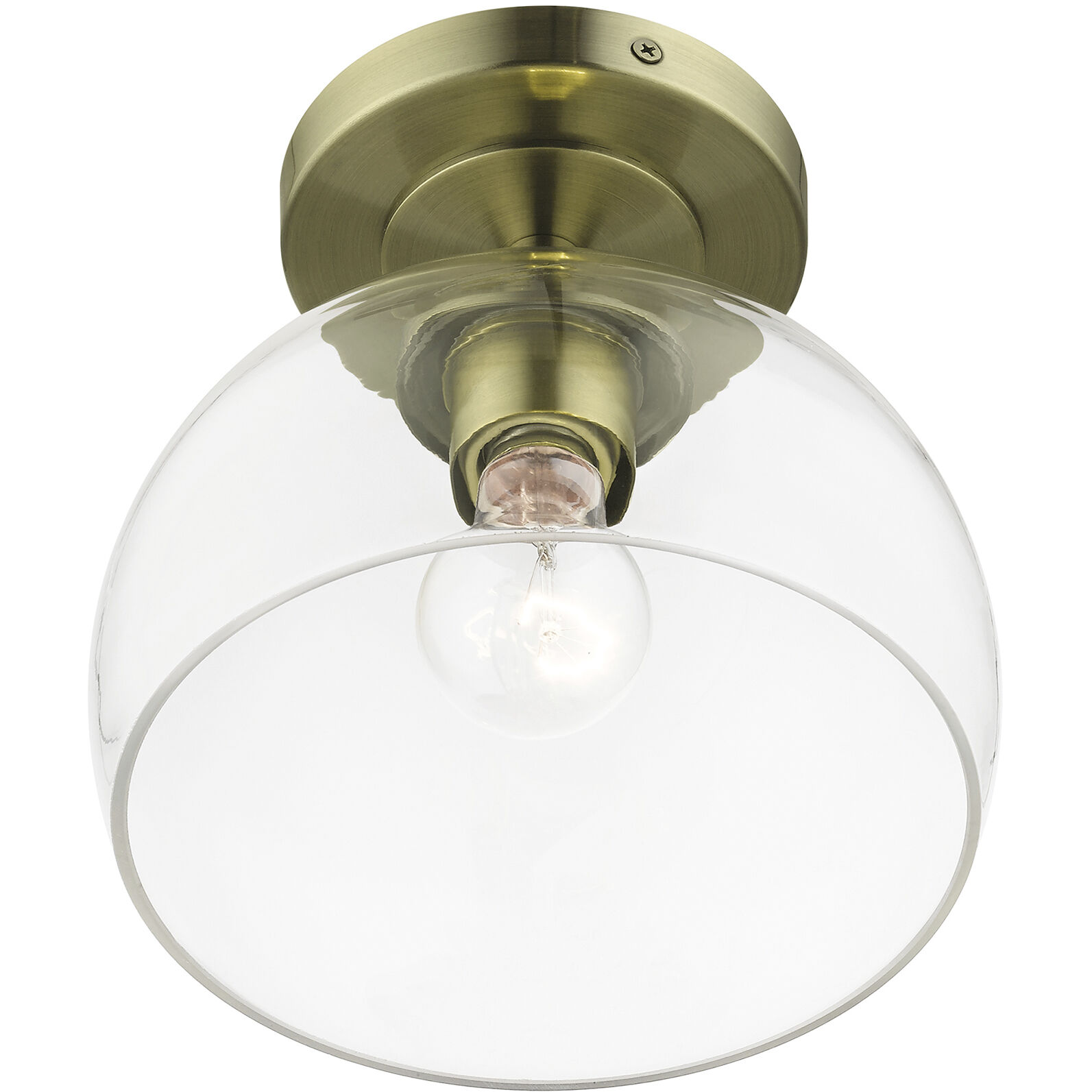 Glendon 1 Light 8.25 inch Antique Brass Semi-Flush Ceiling Light