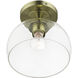 Glendon 1 Light 8.25 inch Antique Brass Semi-Flush Ceiling Light