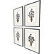 Midnight Bouquet Black and Neutral and Multi Framed Art