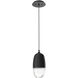 Pebble LED Matte Black Pendant Ceiling Light in 2700K LED