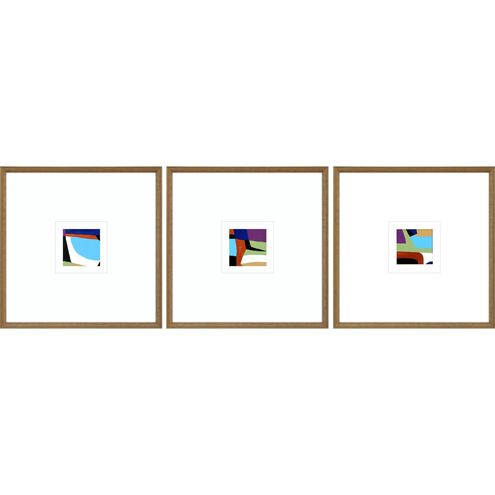 Abstract Collection Antique Gold Wood With Embossed Weave Pattern Framed Art