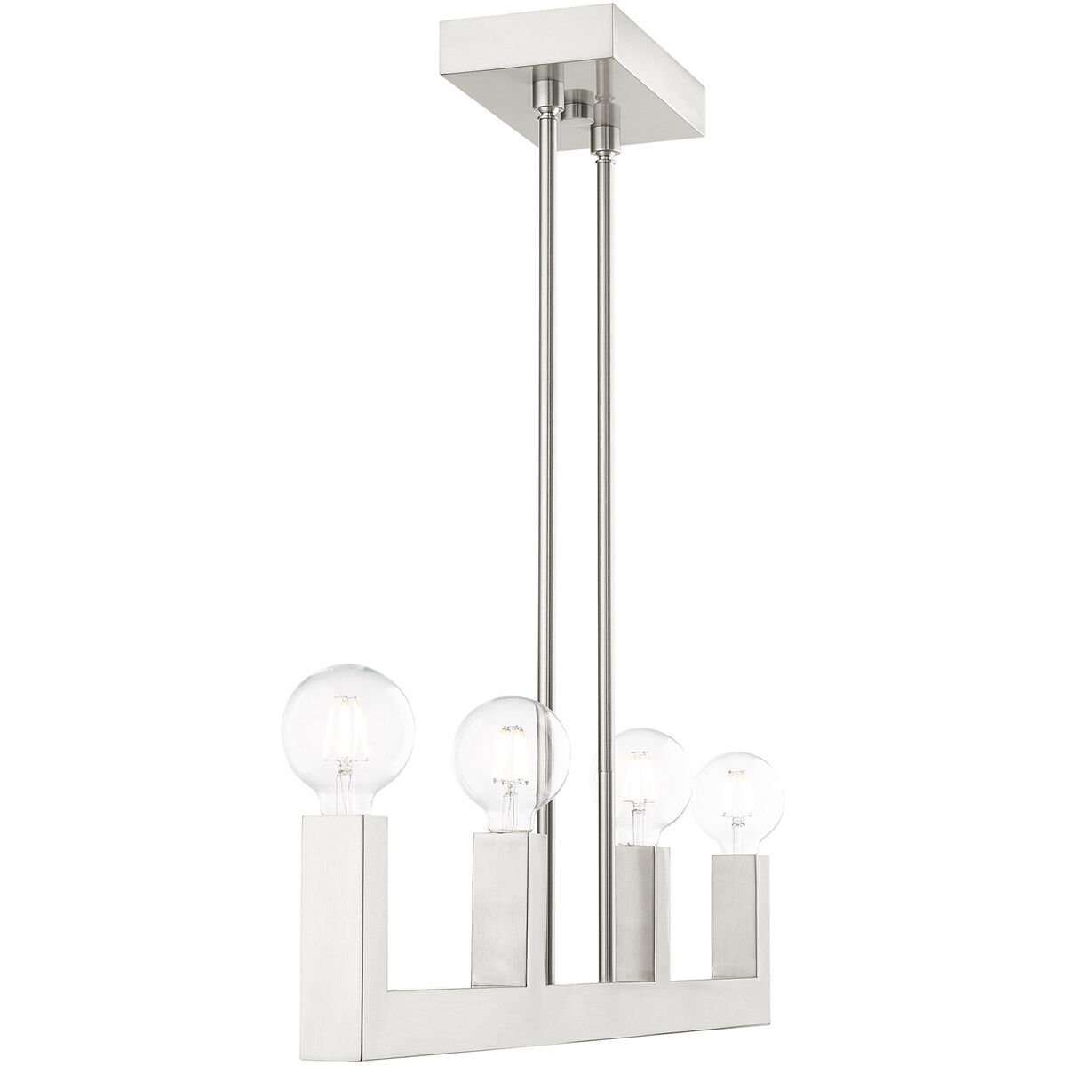 Solna 4 Light 34 inch Brushed Nickel Linear Chandelier Ceiling Light